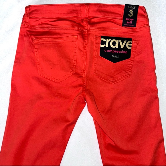 Red Mid Rise Ankle Skinny Jeans - Picture 6 of 9
